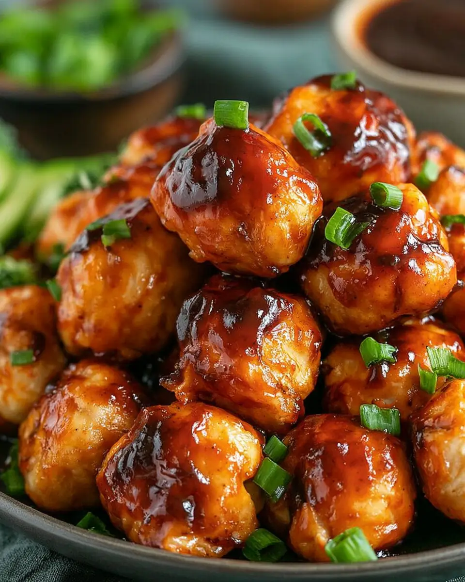 A delicious plate of Air Fryer Honey BBQ Chicken Bites Recipe: A Must-Try Delight!