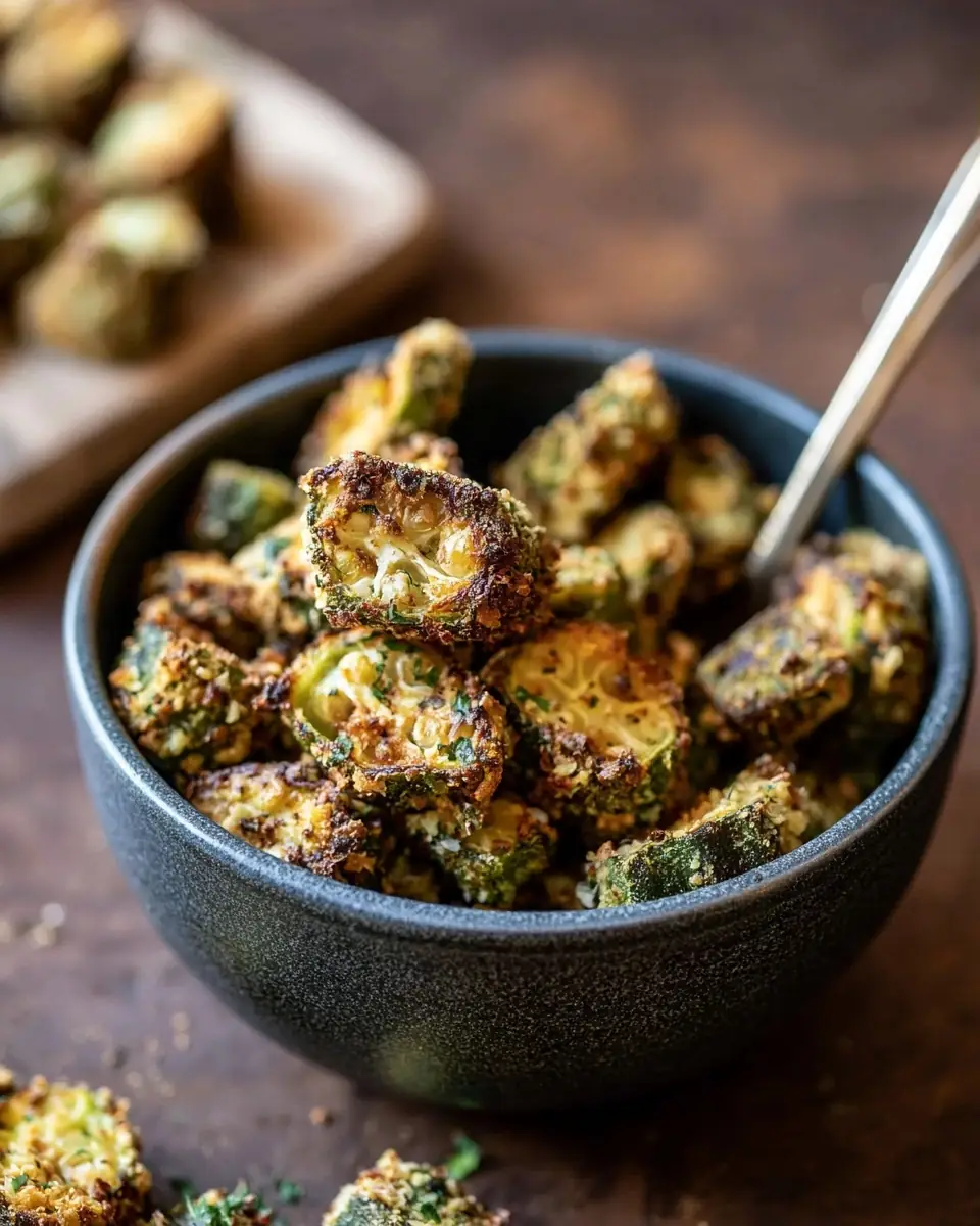 A delicious plate of Air Fryer Okra