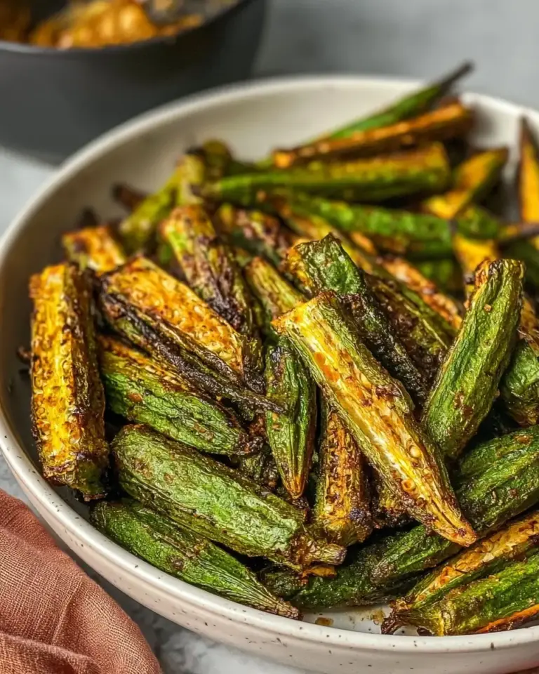 A delicious plate of Air Fryer Okra
