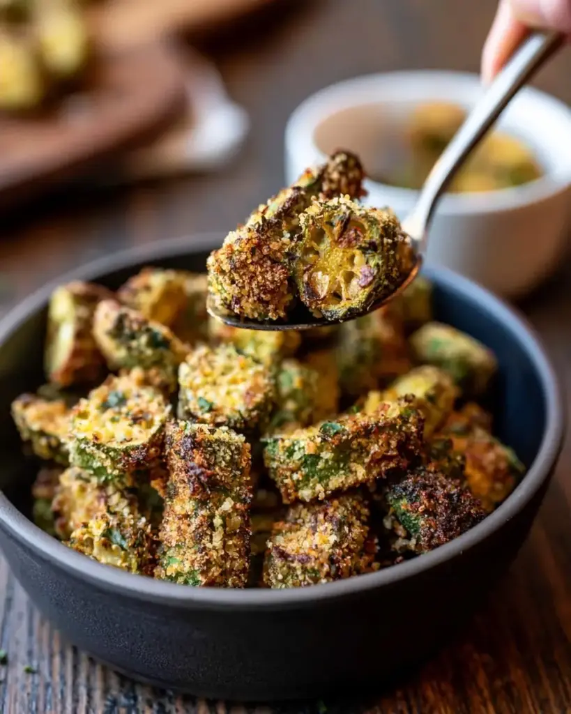 A delicious plate of Air Fryer Okra
