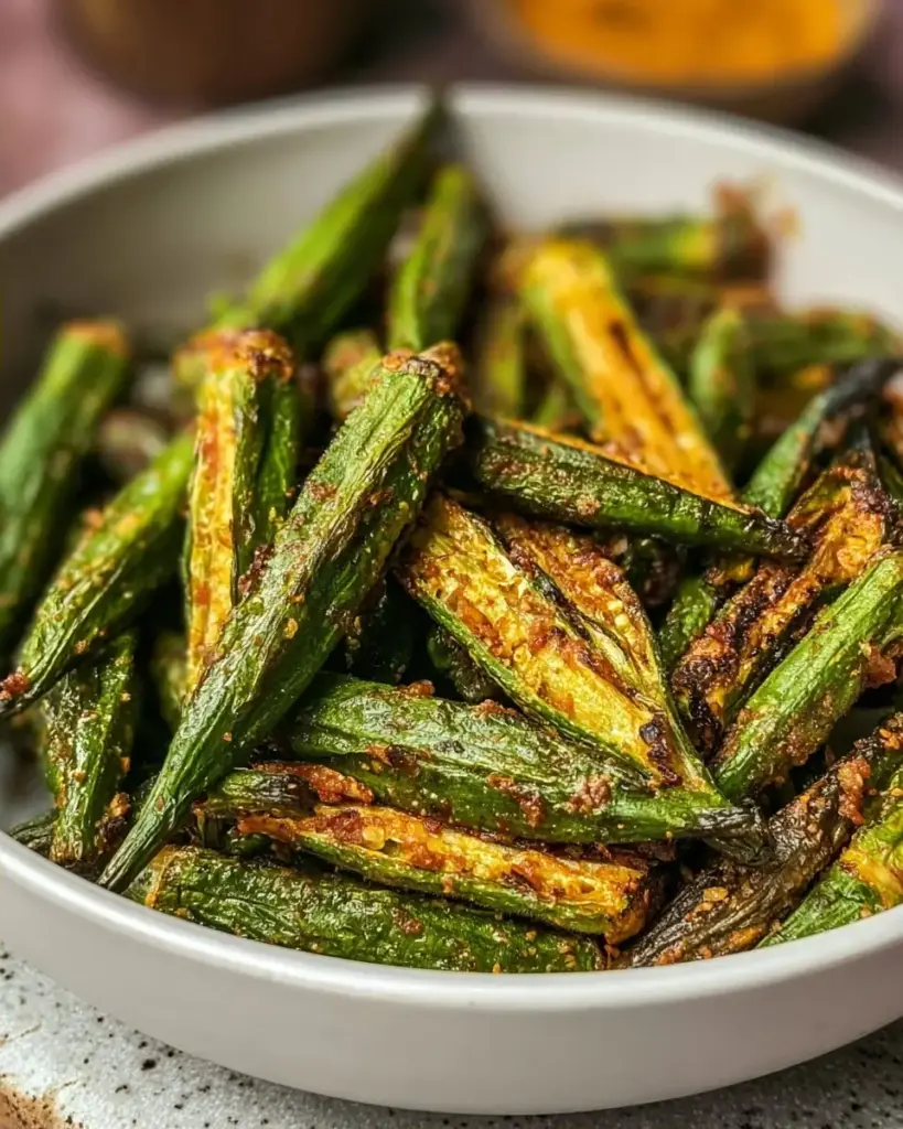 A delicious plate of Air Fryer Okra
