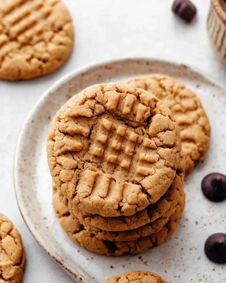 A delicious plate of Air Fryer Peanut Butter Cookies Recipe