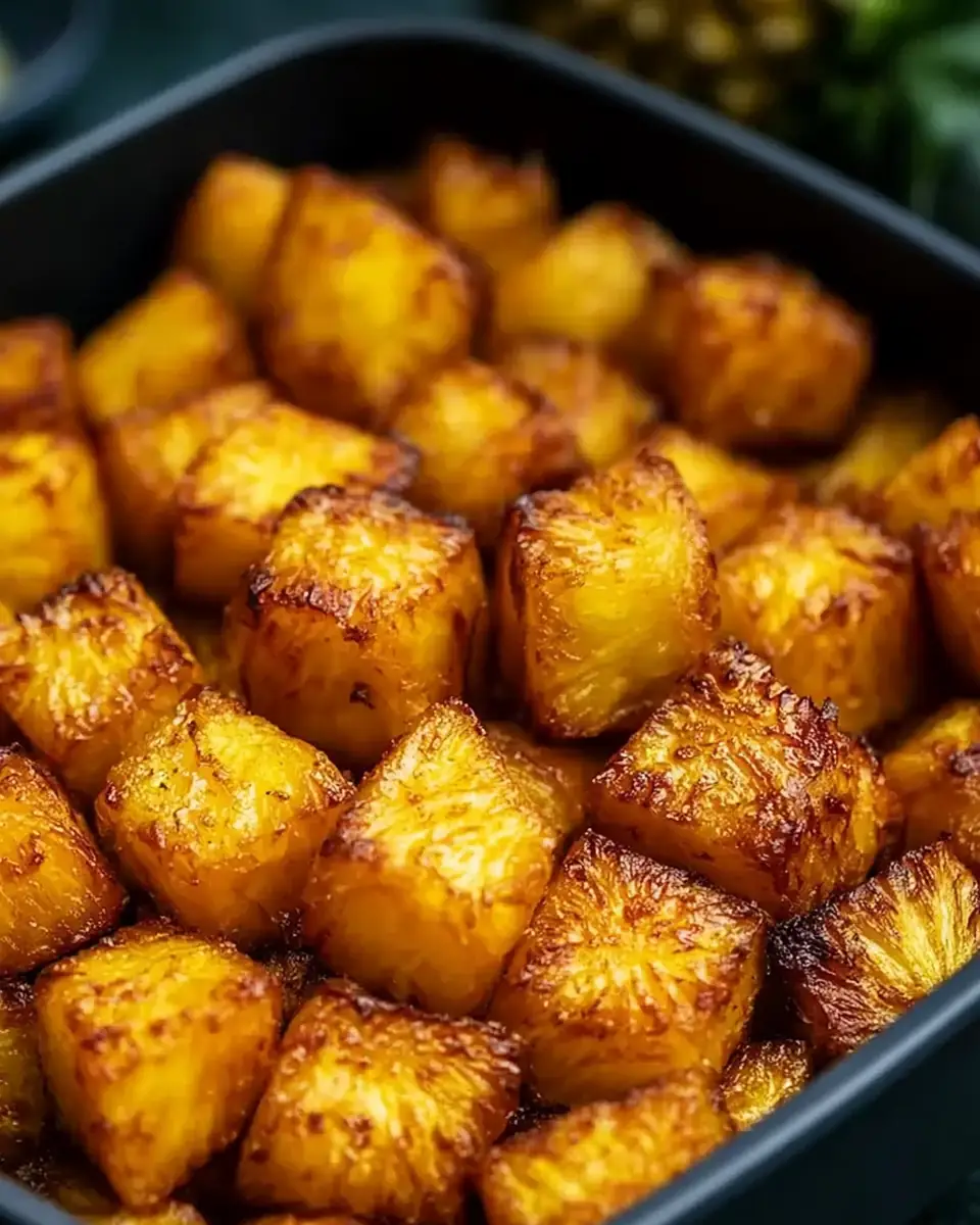 A delicious plate of Air Fryer Pineapple Chunks