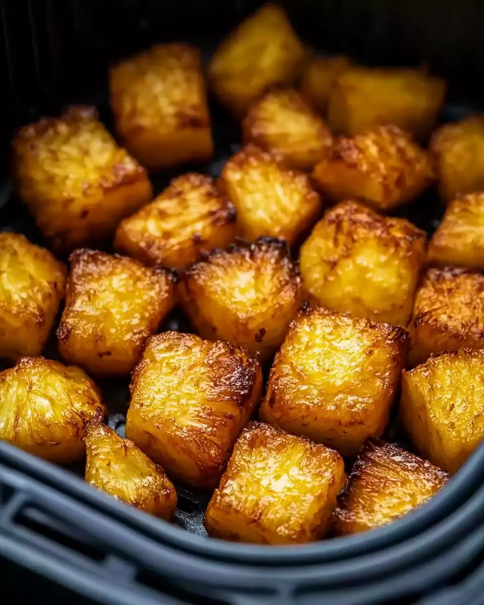 A delicious plate of Air Fryer Pineapple Chunks