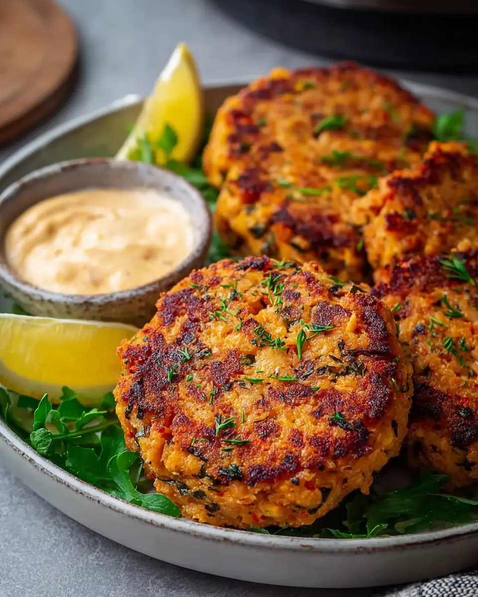 A delicious plate of Air Fryer Salmon Patties