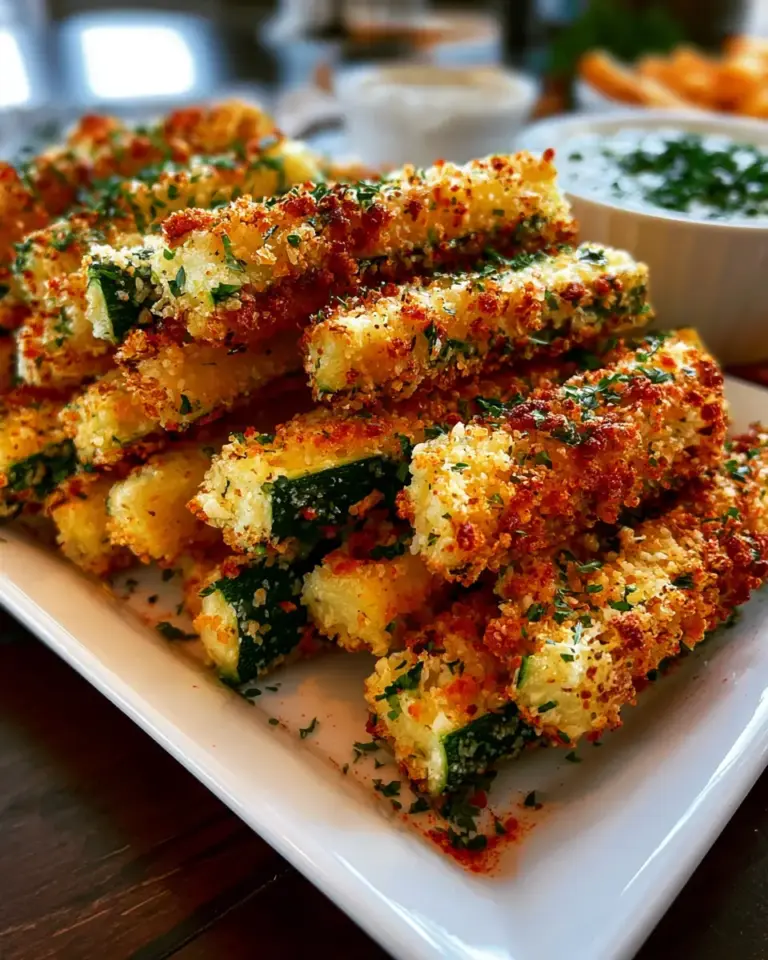 A delicious plate of Air Fryer Summer Zucchini Fries