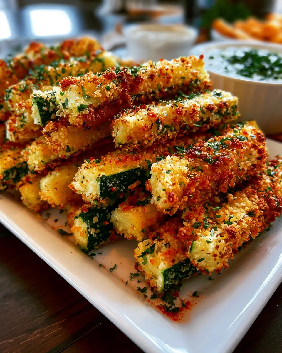 A delicious plate of Air Fryer Summer Zucchini Fries