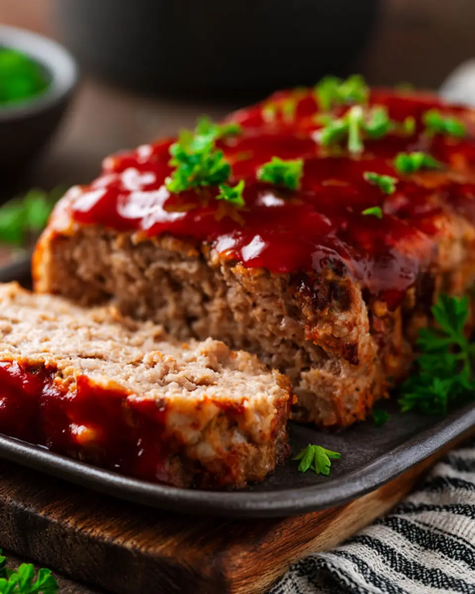 A delicious plate of Air Fryer Turkey Meatloaf That Turns Out Juicy Every Time