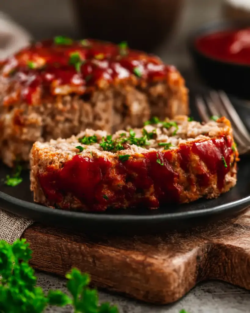 A delicious plate of Air Fryer Turkey Meatloaf That Turns Out Juicy Every Time