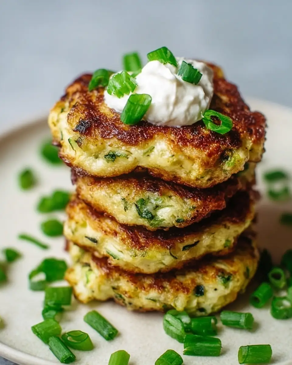 A delicious plate of Air Fryer Zucchini Fritters Recipe