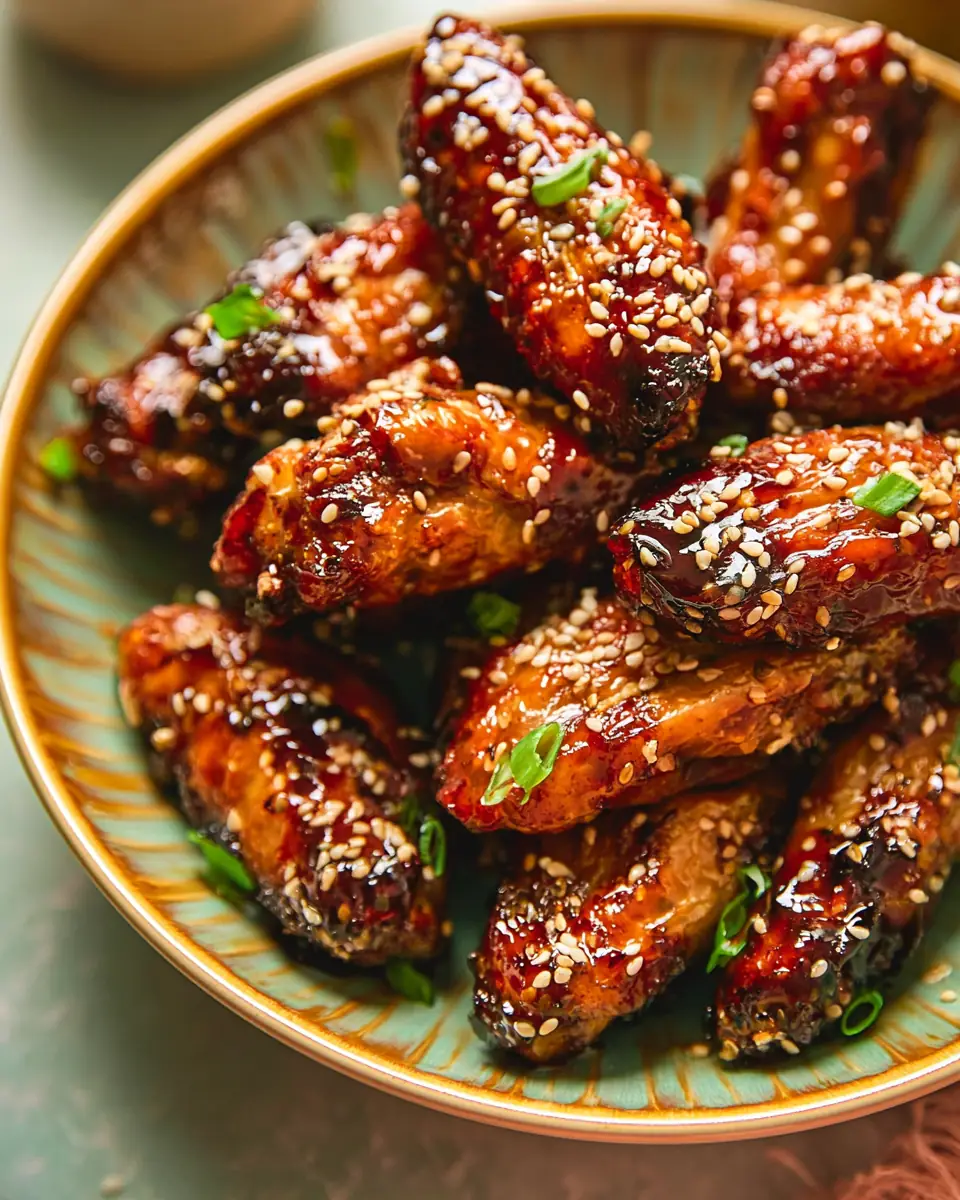 A delicious plate of Asian Air Fryer Chicken Wings