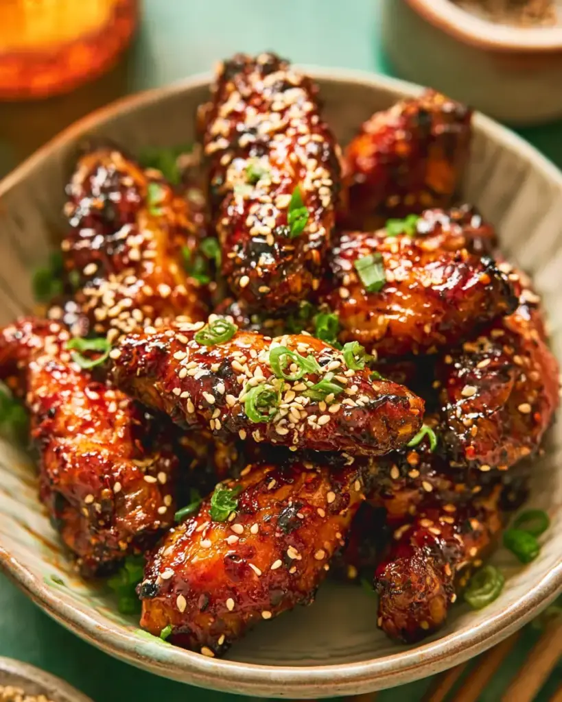 A delicious plate of Asian Air Fryer Chicken Wings