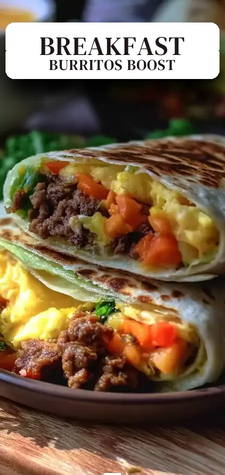 Pinterest pin (Design 2) for Protein-Packed Breakfast Burritos