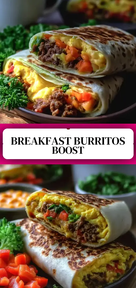Pinterest pin (Design 3) for Protein-Packed Breakfast Burritos