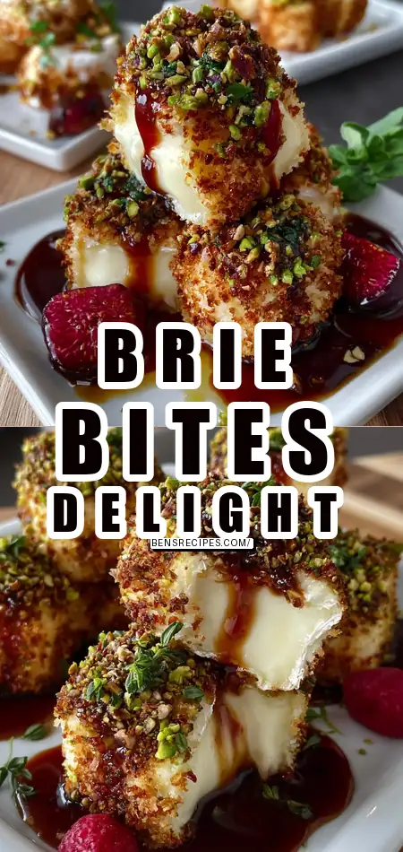 Pinterest pin (Design 1) for Pistachio-Crusted Brie Bite
