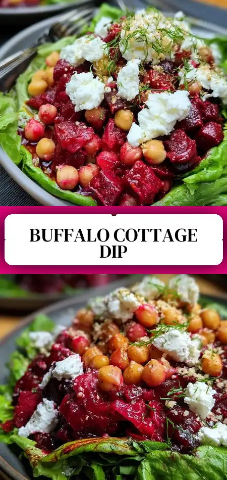 Pinterest pin (Design 3) for Cottage Cheese Buffalo Dip