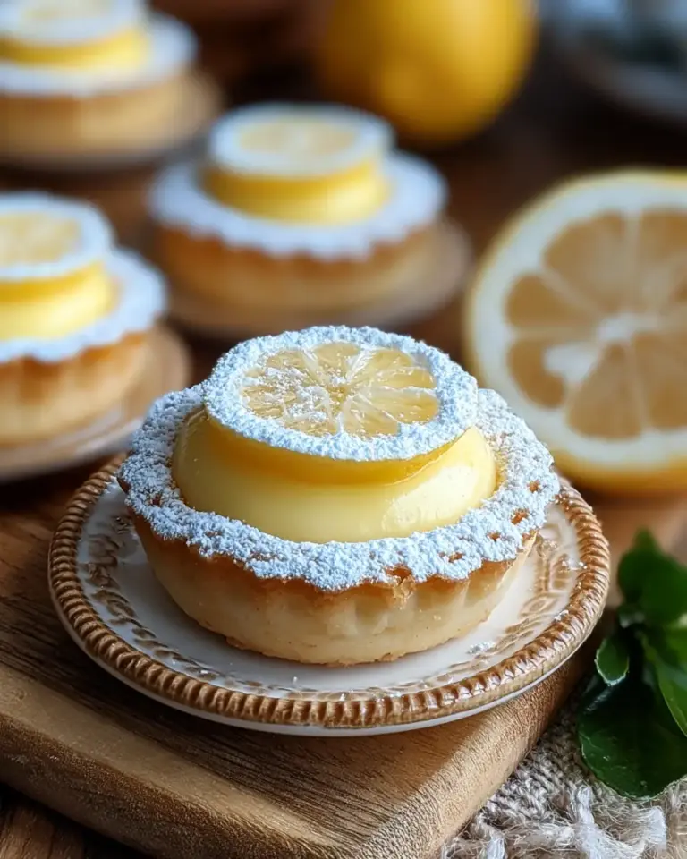A delicious plate of Baby Lemon Impossible Pies