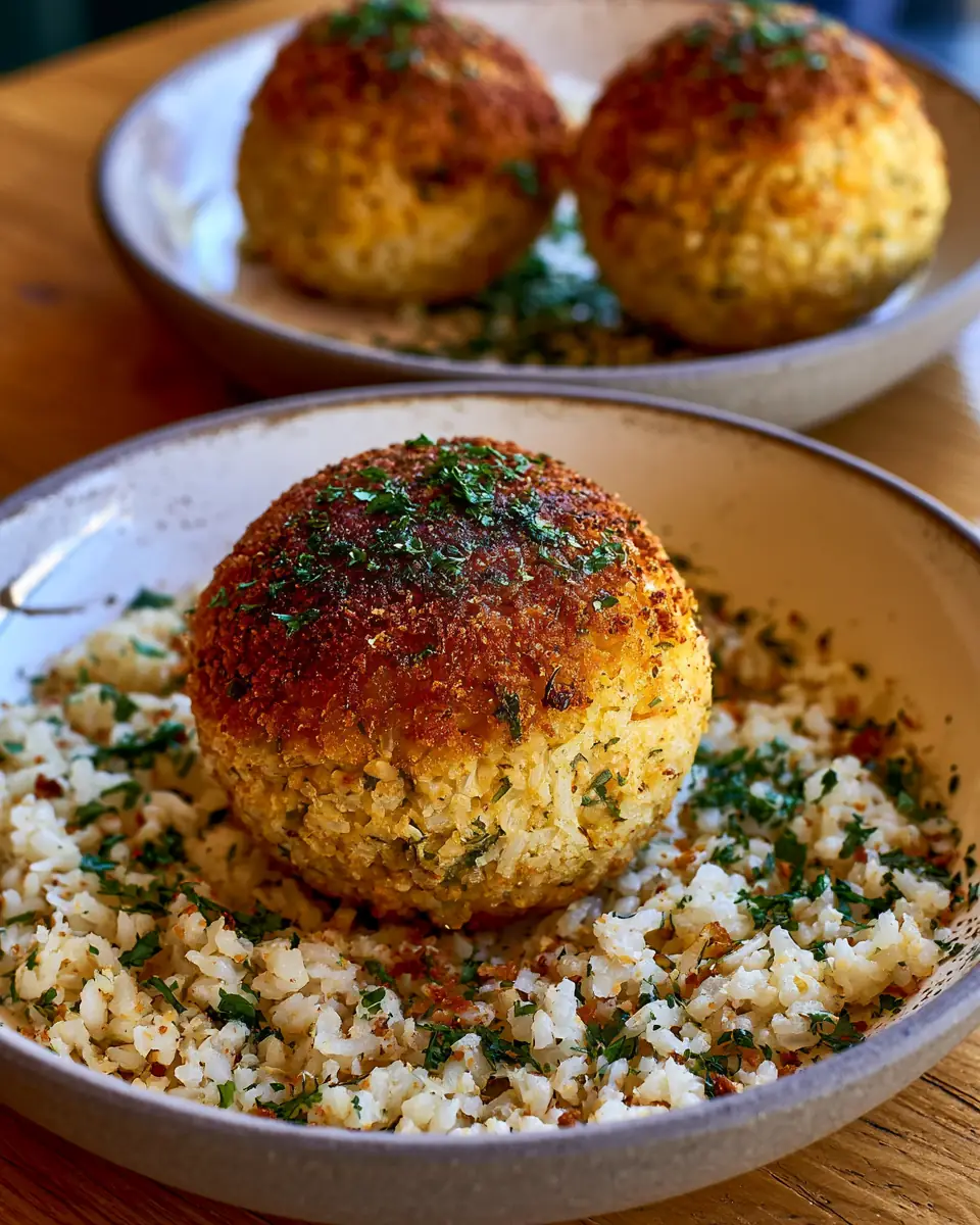 A delicious plate of Baked Chickpea and Rice Balls