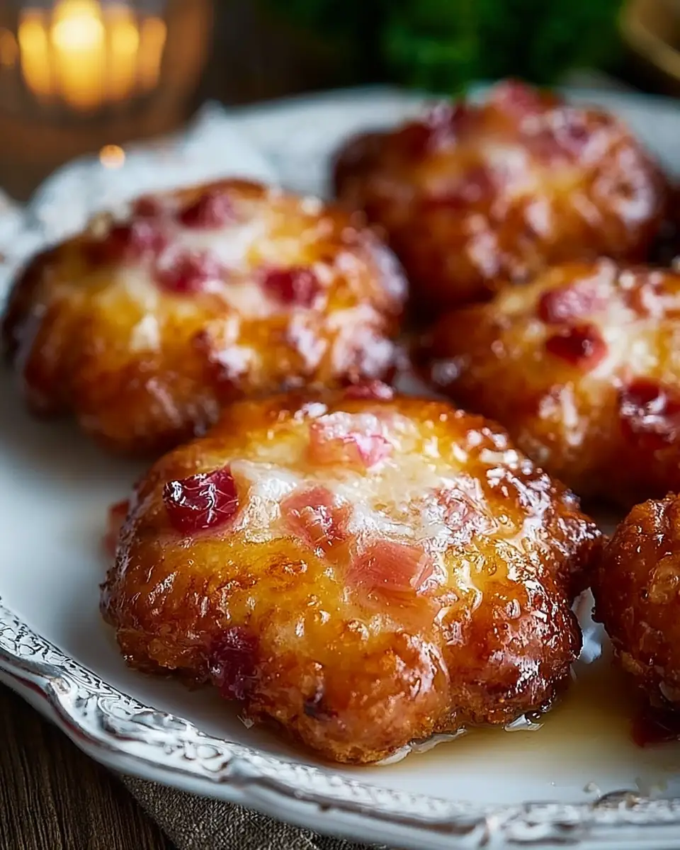A delicious plate of Baked Rhubarb Fritters
