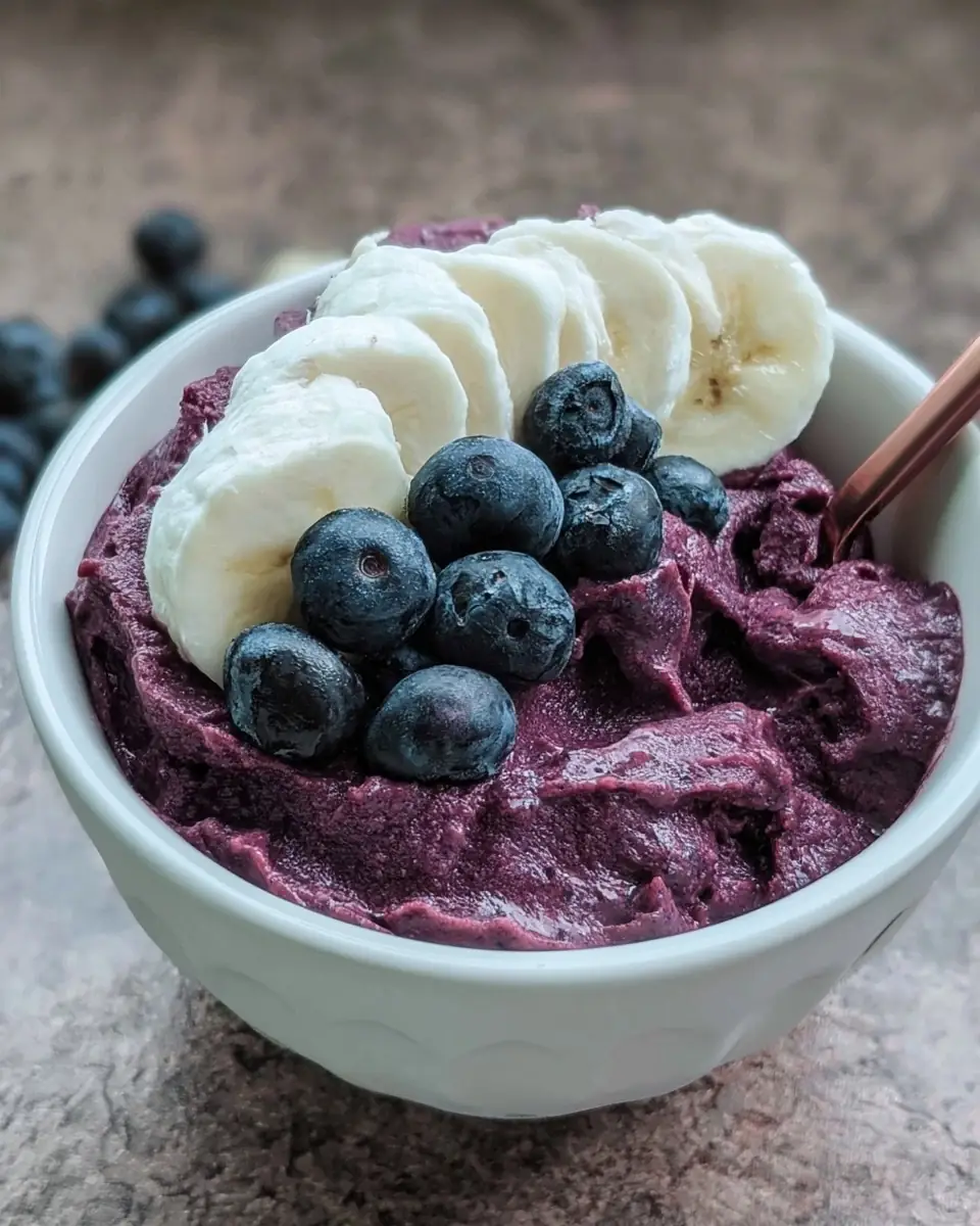 A delicious plate of Blueberry Protein Ice Cream