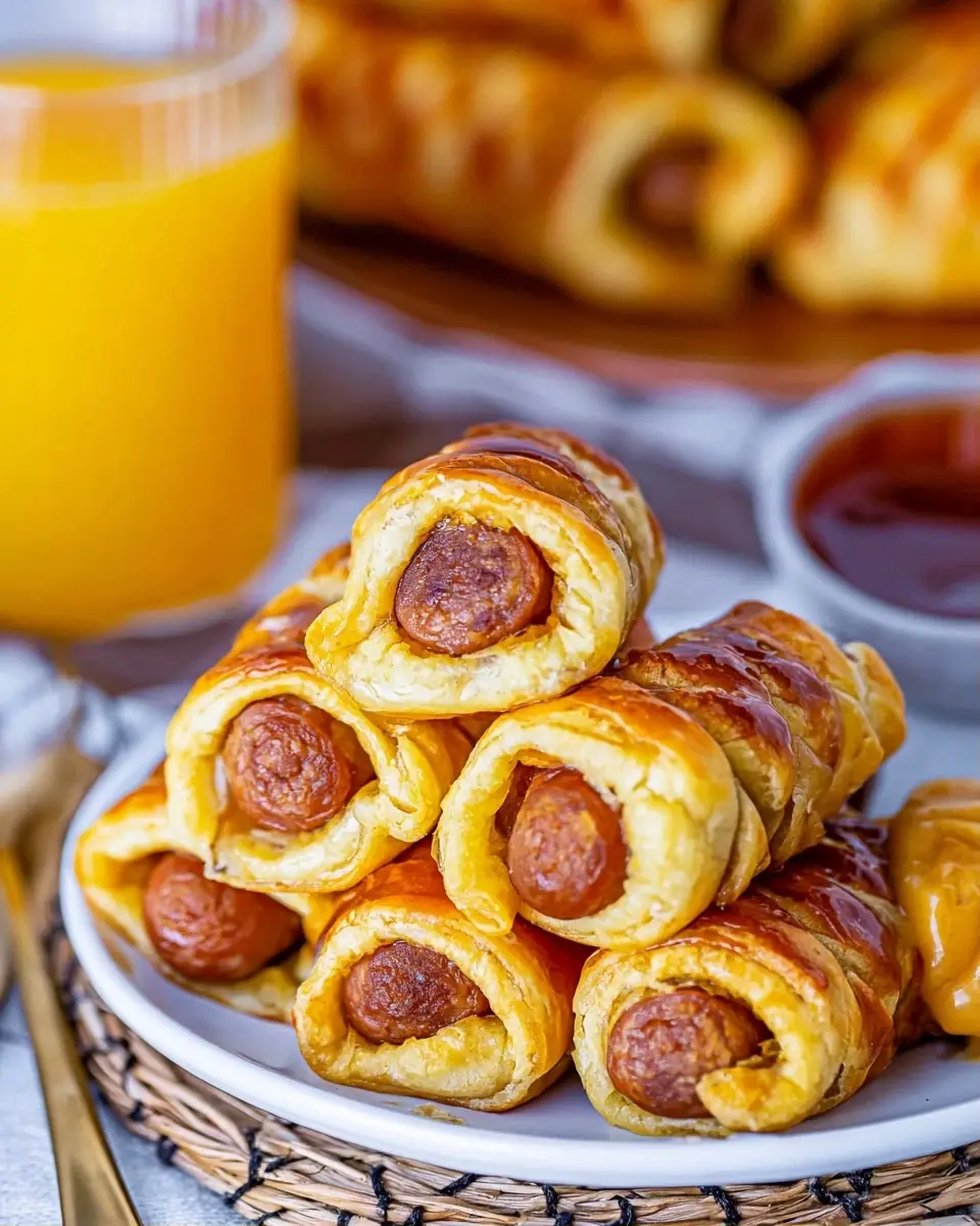 A delicious plate of Breakfast Pigs in a Blanket-Quick Family Meals