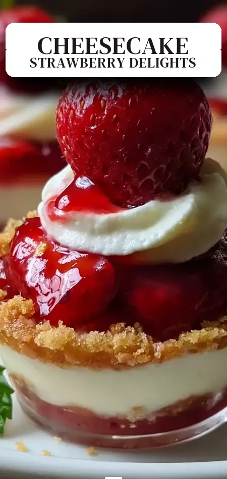 Pinterest pin (Design 2) for Strawberry Cheesecake Cups