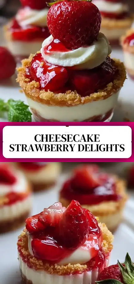 Pinterest pin (Design 3) for Strawberry Cheesecake Cups