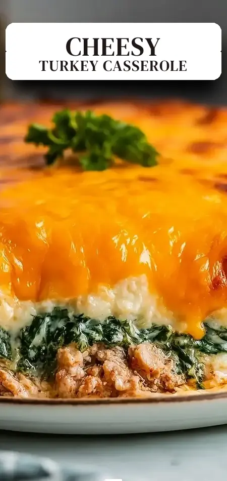 Pinterest pin (Design 2) for High Protein Ground Turkey Casserole (Easy, Cheesy, Family-Favorite)