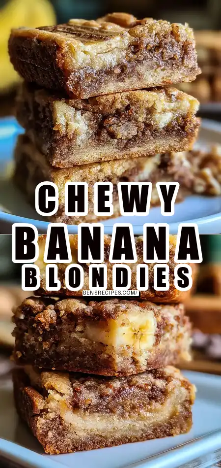 Pinterest pin (Design 1) for Moist Banana Blondies – Easy Chewy Dessert Recipe for Home Bakers