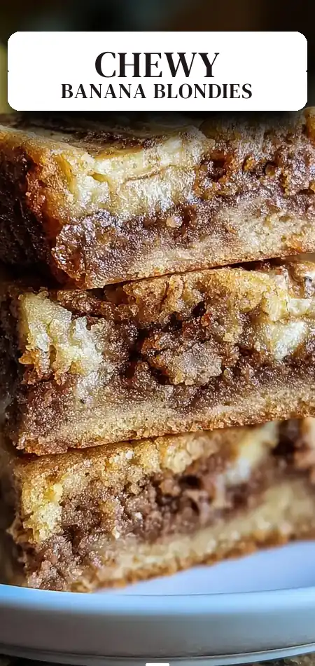 Pinterest pin (Design 2) for Moist Banana Blondies – Easy Chewy Dessert Recipe for Home Bakers