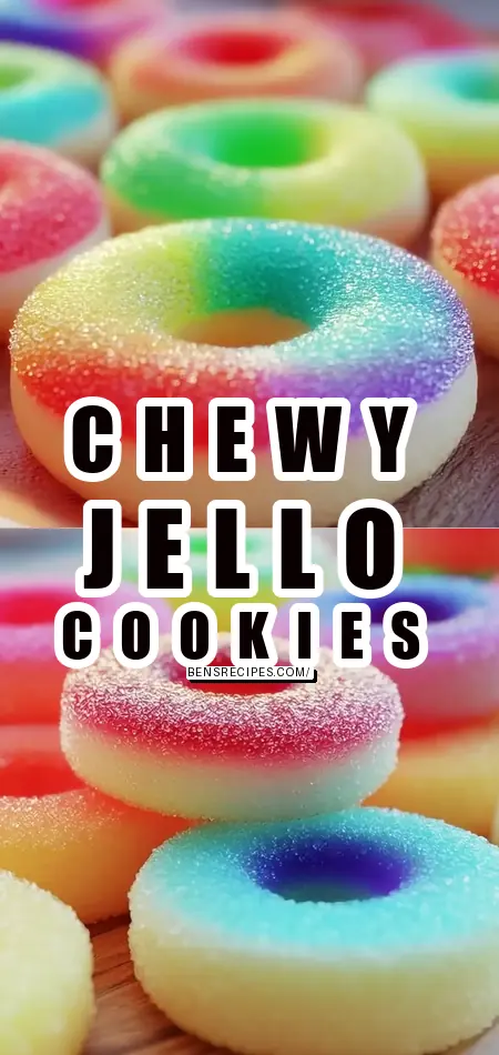 Pinterest pin (Design 1) for Deliciously Chewy Jello Sugar Cookies for Colorful Fun