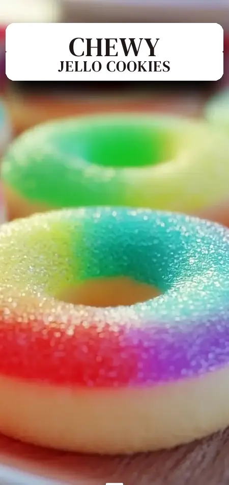 Pinterest pin (Design 2) for Deliciously Chewy Jello Sugar Cookies for Colorful Fun