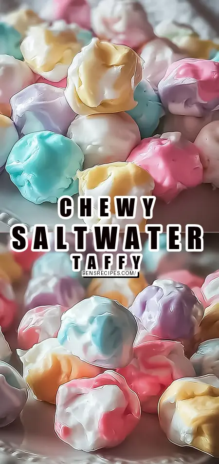 Pinterest pin (Design 1) for Homemade Saltwater Taffy: Chewy Delight for Sweet Tooths