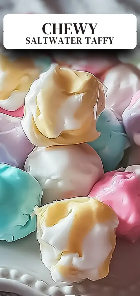 Pinterest pin (Design 2) for Homemade Saltwater Taffy: Chewy Delight for Sweet Tooths