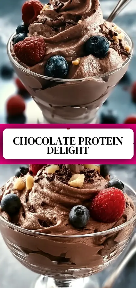 Pinterest pin (Design 3) for Guilt-freier Chocolate Protein Fluff Genuss