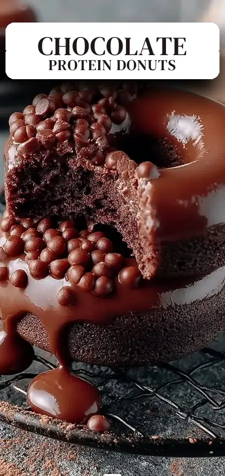Pinterest pin (Design 2) for High Protein Chocolate Protein Donuts