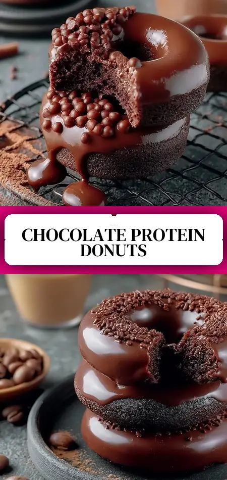 Pinterest pin (Design 3) for High Protein Chocolate Protein Donuts