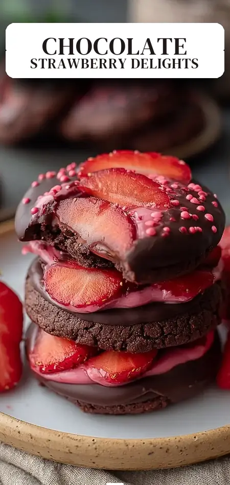 Pinterest pin (Design 2) for Decadent Chocolate Strawb Cookies Recipe