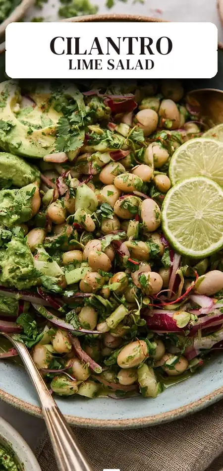 Pinterest pin (Design 2) for Marinated Cilantro Lime Bean Salad