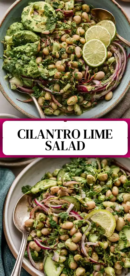 Pinterest pin (Design 3) for Marinated Cilantro Lime Bean Salad