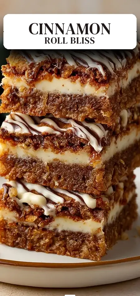 Pinterest pin (Design 2) for Delightful Cinnamon Roll Bliss Bars