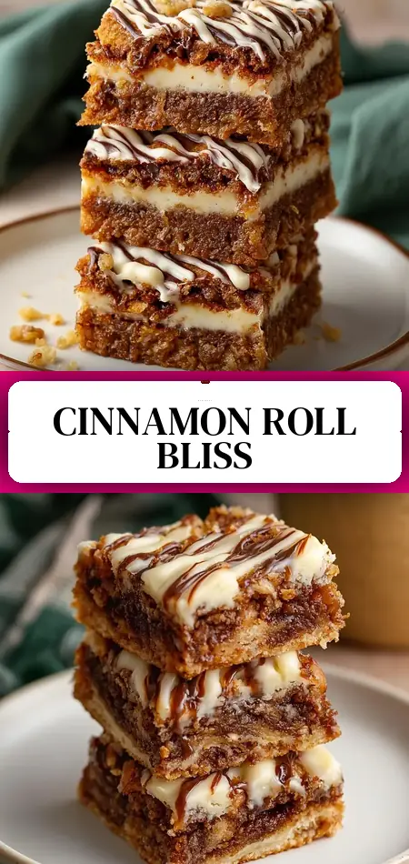 Pinterest pin (Design 3) for Delightful Cinnamon Roll Bliss Bars
