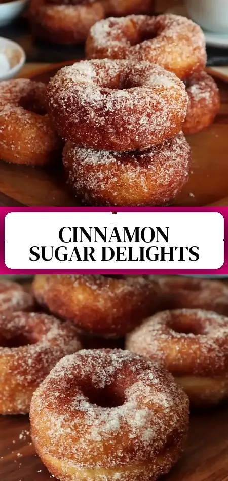 Pinterest pin (Design 3) for Baked Cinnamon Sugar Donuts