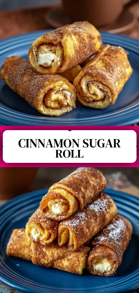 Pinterest pin (Design 3) for Cinnamon Sugar French Toast Roll-Ups