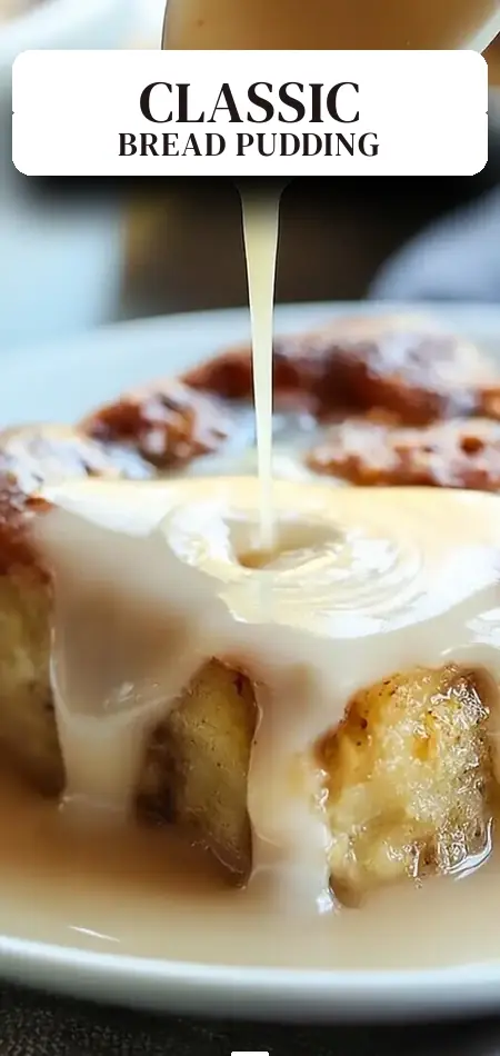 Pinterest pin (Design 2) for Grandma s Old Fashioned Bread Pudding