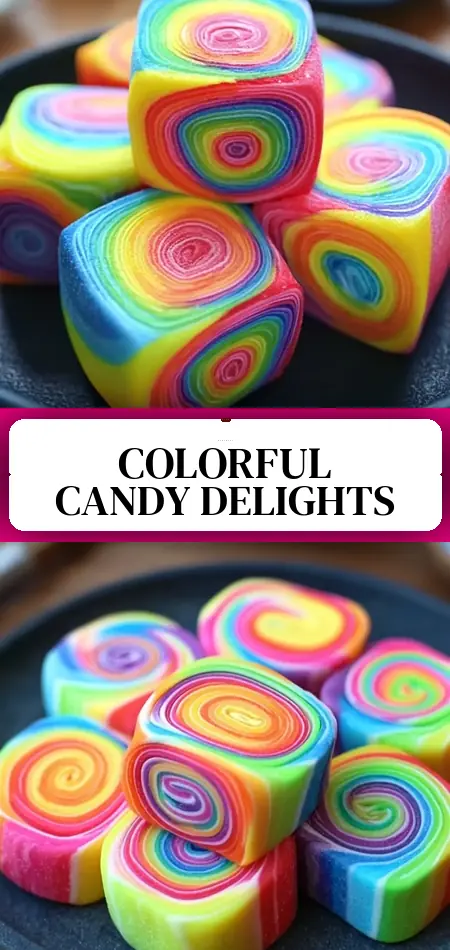 Pinterest pin (Design 3) for Rainbow Ribbon Candy Rolls