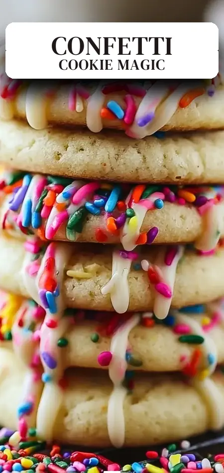 Pinterest pin (Design 2) for Magic Confetti Cookies
