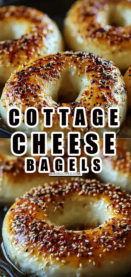Pinterest pin (Design 1) for 3 Ingredient Cottage Cheese Protein Bagels