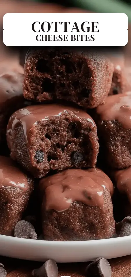 Pinterest pin (Design 2) for No-Bake Cottage Cheese Brownie Batter Protein Bites: Healthy, Easy, and Delicious