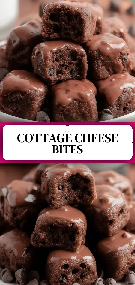Pinterest pin (Design 3) for No-Bake Cottage Cheese Brownie Batter Protein Bites: Healthy, Easy, and Delicious